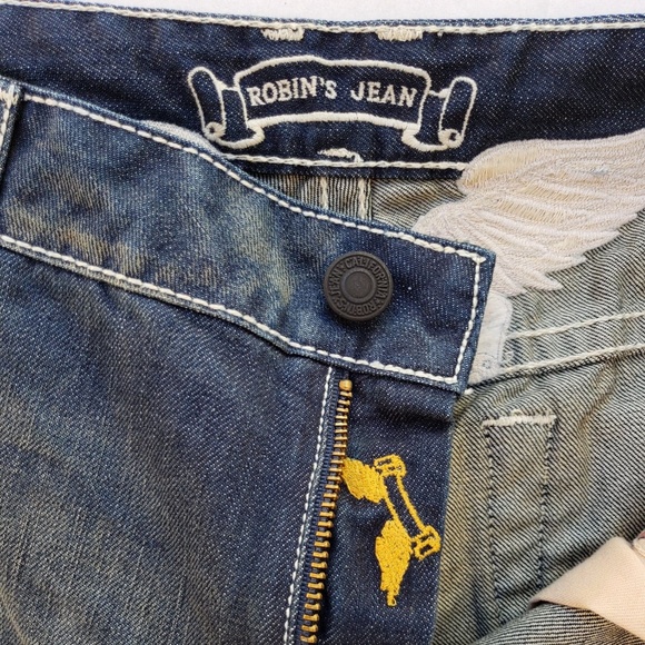 New Men ROBIN'S JEAN Straight Jeans -Hvy Stiching - Picture 5 of 8